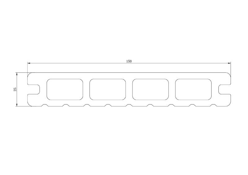 25mm x 150mm 空心木塑地板规格